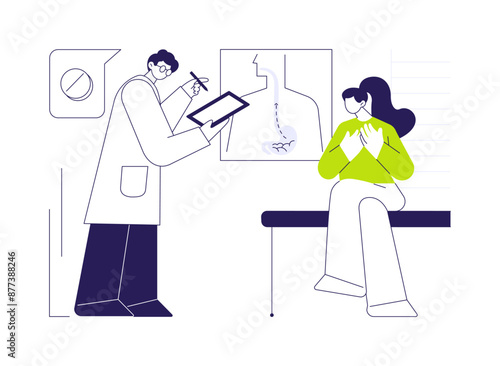 Heartburn abstract concept vector illustration.
