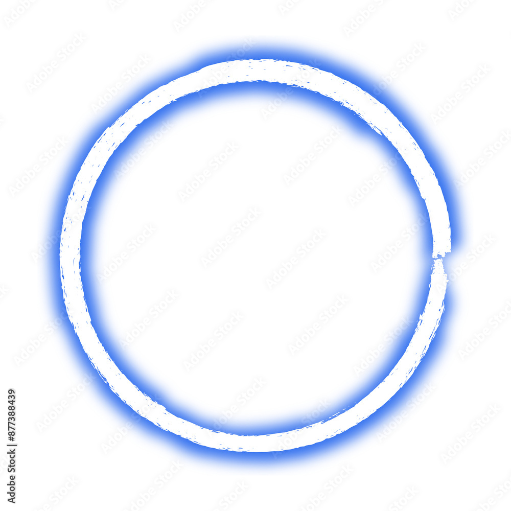 Neon blue hand drawn circle frame on transparent background, abstract shiny round shape png design element Neon blue hand drawn circle frame on transparent background, abstract shiny round shape png design element