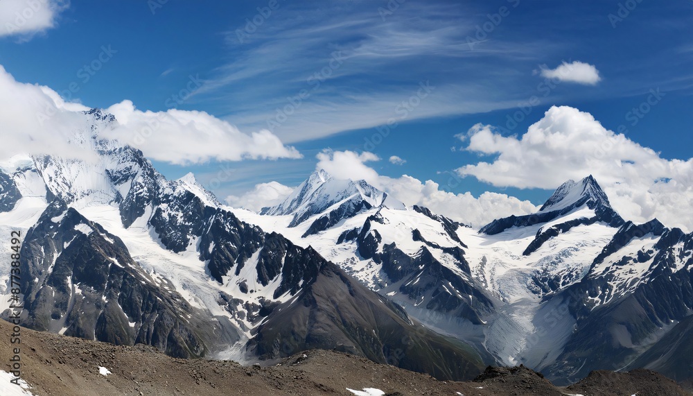Fototapeta premium Capturing the stunning expanse and natural beauty of a wild mountain landscape