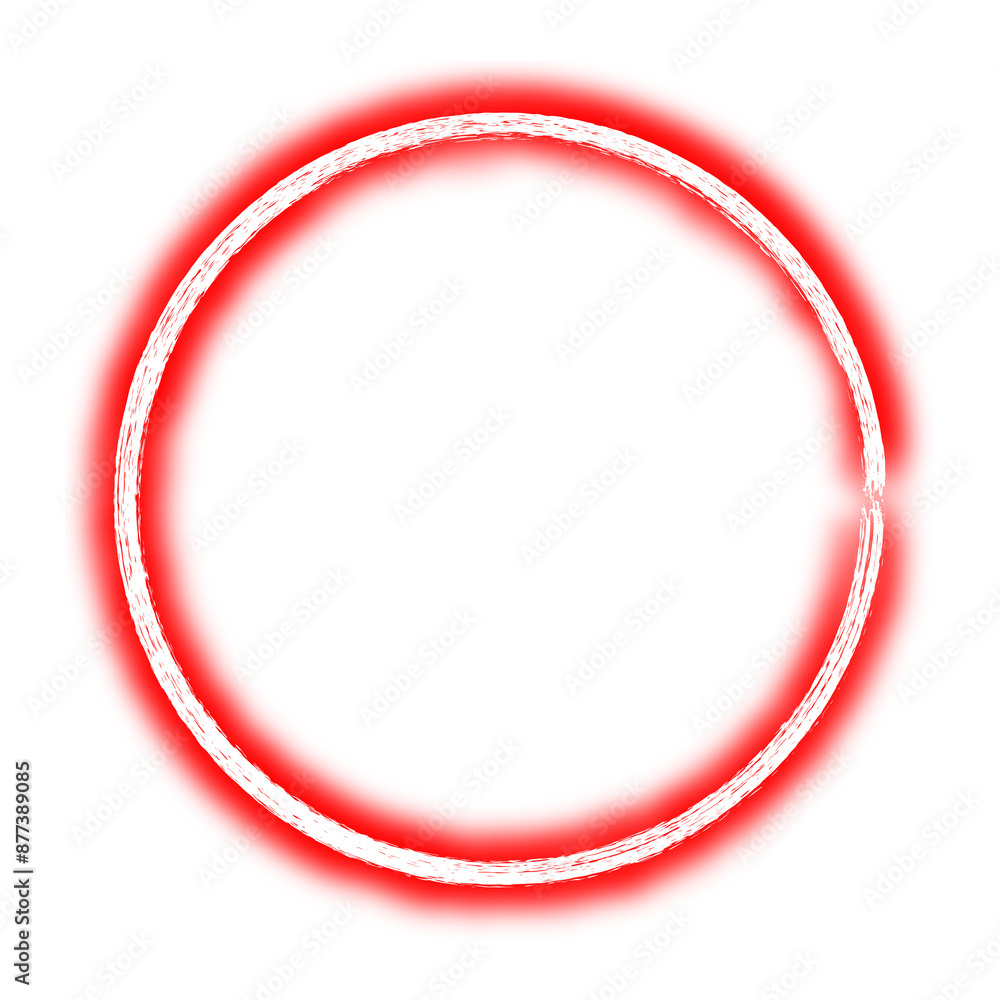 Neon red hand drawn round frame on transparent background, abstract bright circle shape png design element Neon red hand drawn round frame on transparent background, abstract bright circle shape png design element