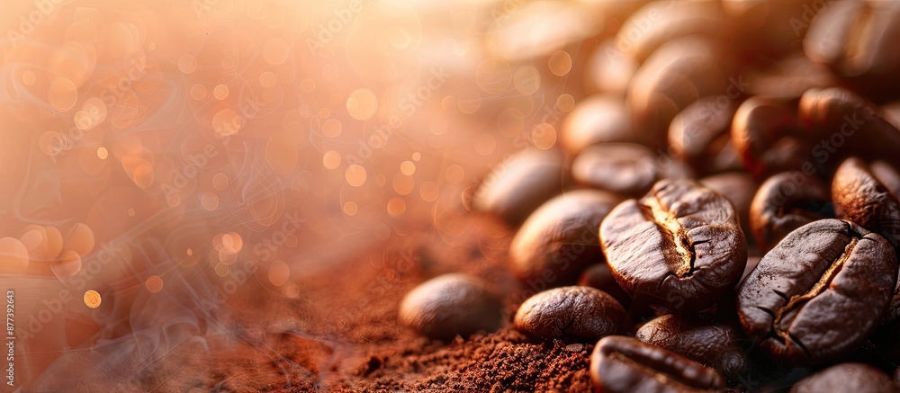 Background with a copy space image of coffee beans Background with a copy space image of coffee beans