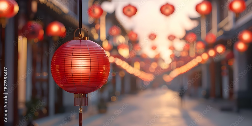 Looping 4k Animation of a Village Street Celebration for Chinese New Year. Concept Chinese New Year, Village Celebration, 4k Animation, Looping, Street Festival Looping 4k Animation of a Village Street Celebration for Chinese New Year. Concept Chinese New Year, Village Celebration, 4k Animation, Looping, Street Festival