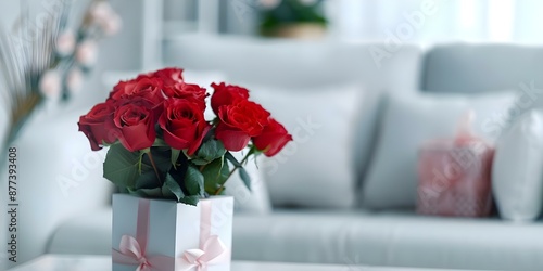 Wallpaper Mural Valentine's Day Surprise Decorating a Room with Roses, Cards, and Gifts. Concept Valentine's Day, Surprise, Decorating, Roses, Gifts Torontodigital.ca