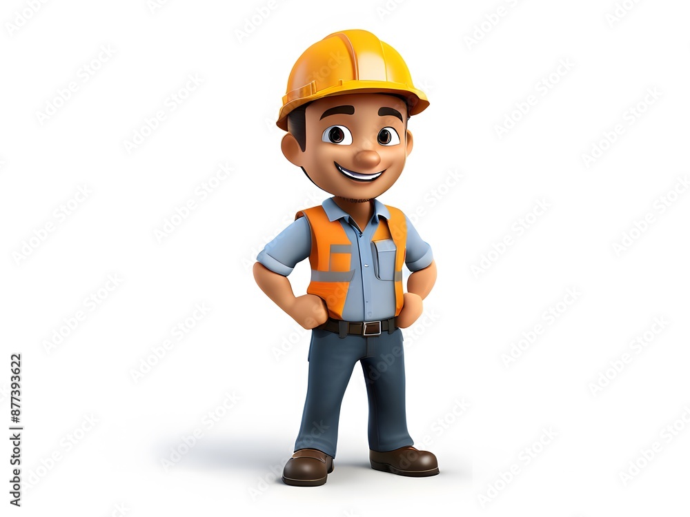 3D civil engineer with helmet 3D civil engineer with helmet