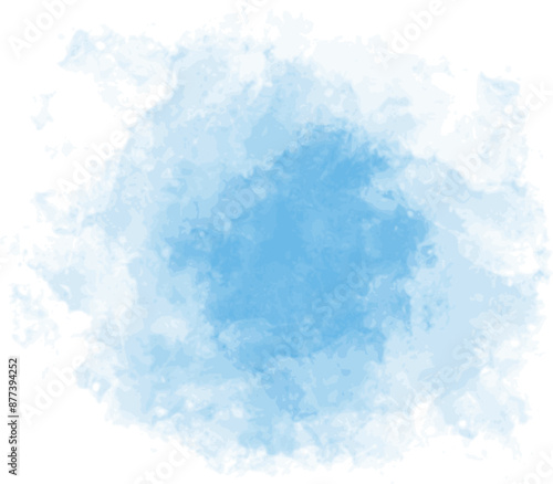 Colorful watercolor splashes. Blue watercolor paint stroke background. Vector illustration