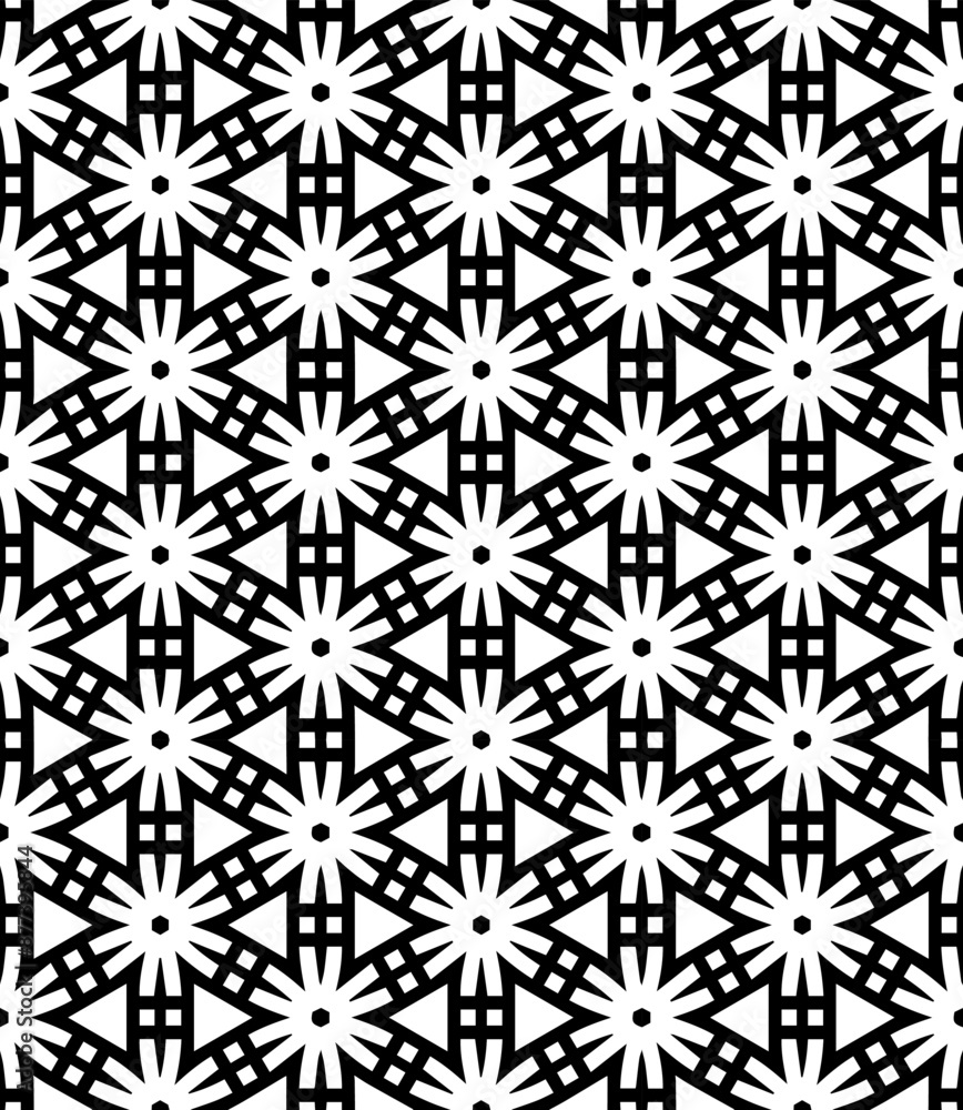 Black and white seamless abstract pattern. Background and backdrop. Grayscale ornamental design. Black and white seamless abstract pattern. Background and backdrop. Grayscale ornamental design.