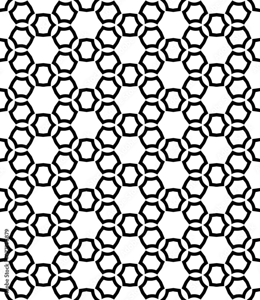 Black and white seamless abstract pattern. Background and backdrop. Grayscale ornamental design. Black and white seamless abstract pattern. Background and backdrop. Grayscale ornamental design.