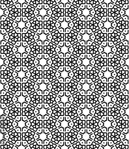 Black and white seamless abstract pattern. Background and backdrop. Grayscale ornamental design. © Jozsef