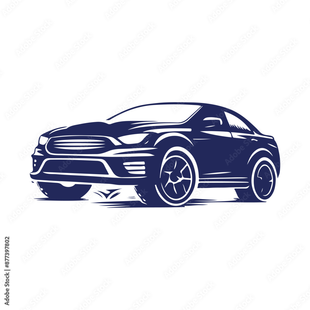 Fototapeta premium Vector Car silhouette icon design illustration template 