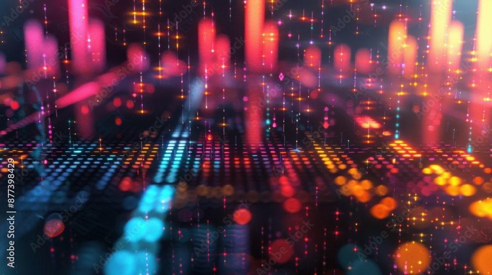 Fototapeta premium abstract digital sound equalizer. Linear wave-like sound.