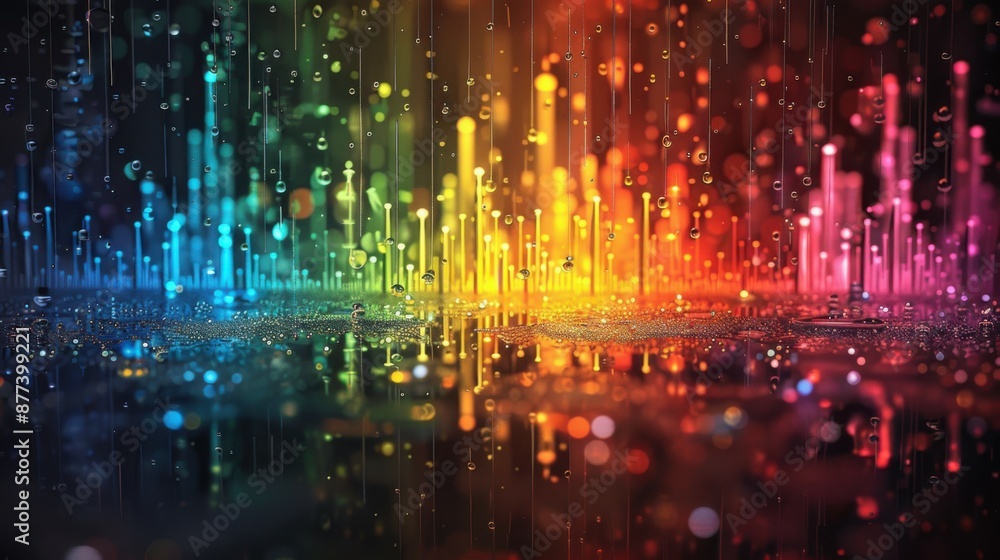 Fototapeta premium abstract digital sound equalizer. Linear wave-like sound.