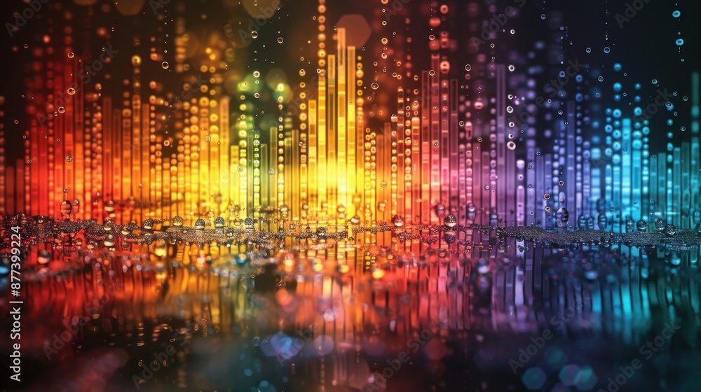 custom made wallpaper toronto digitalabstract digital sound equalizer. Linear wave-like sound.