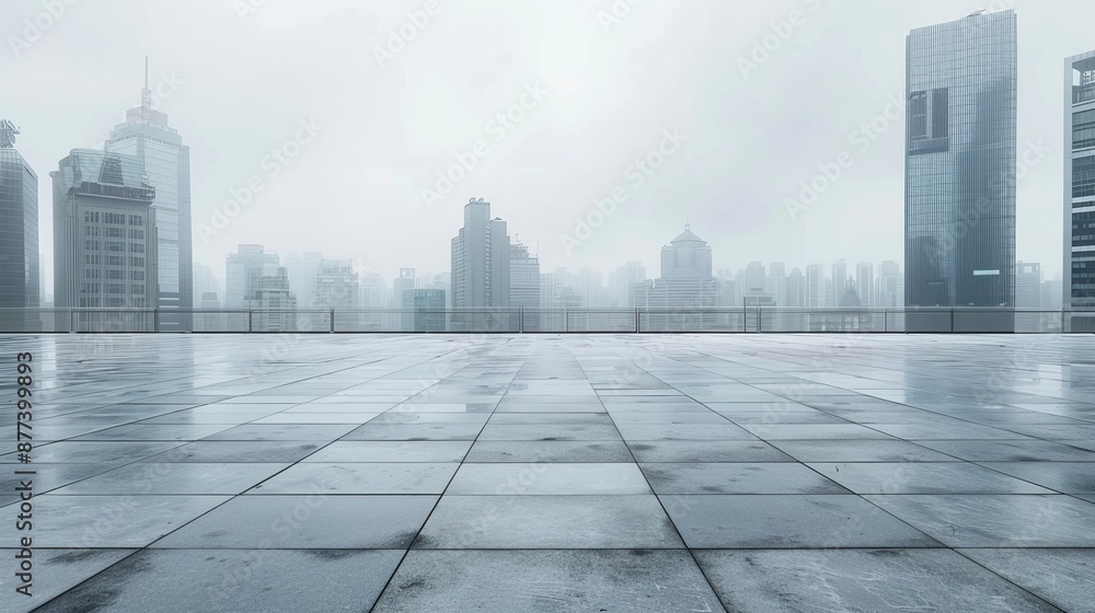 Empty Square Floor and City Skyline with Building Background
Empty Square Floor and City Skyline with Building Background