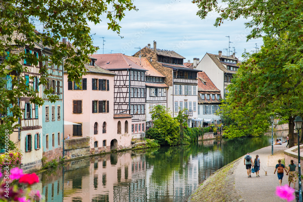 Strasbourg, France - Buildings and people in the city Strasbourg, France - Buildings and people in the city