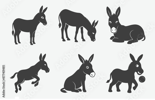 Print Stunning Donkey Silhouette Vector, Perfect for Designs and Illustrations