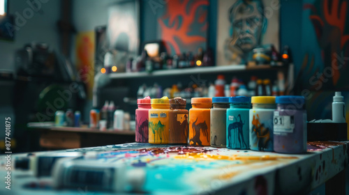 Plastisol Ink: Vibrant and varied colors of Plastisol ink stored in a clear glass can, emphasizing its versatility and suitability for screen printing.  © Mahmud