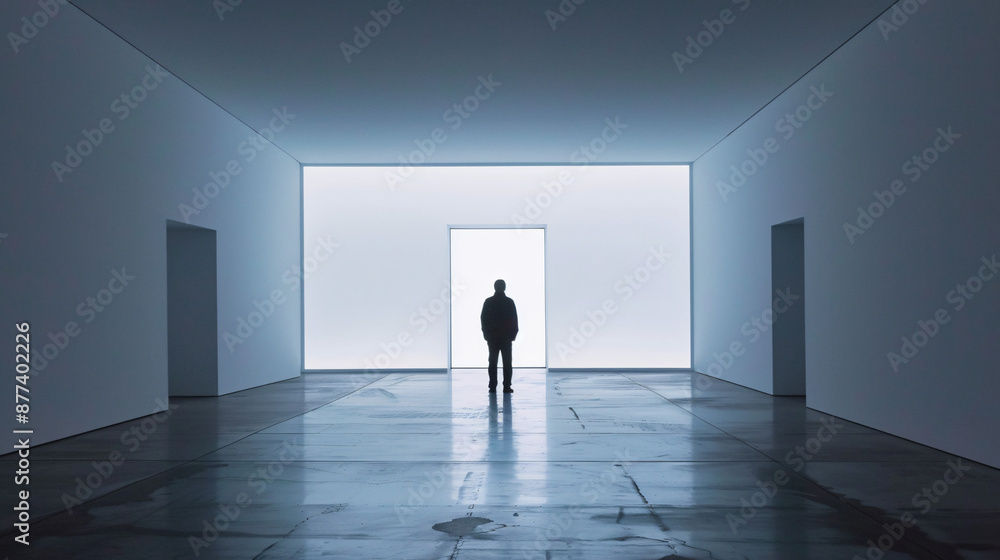 Silhouette of a Person Watching Projection on Wall in Large Room
Silhouette of a Person Watching Projection on Wall in Large Room
