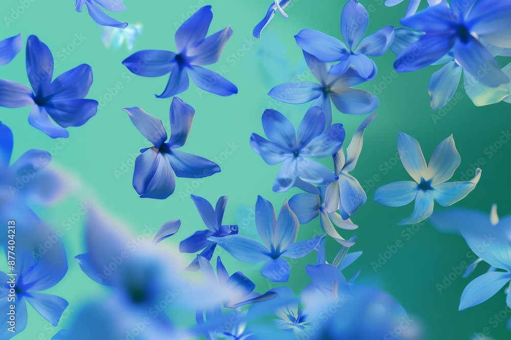 Fototapeta premium Deep blue cornflower field. illustration, design, drawing, postcard