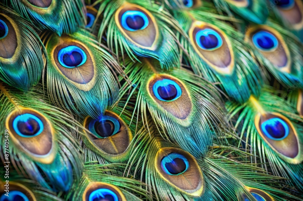Obraz premium Peacock feathers macro photography, bright colors