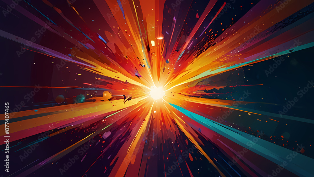abstract illustration background that captures the moment of an explosion with vibrant, swirling colors and dynamic shapes that convey energy and movement abstract illustration background that captures the moment of an explosion with vibrant, swirling colors and dynamic shapes that convey energy and movement