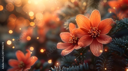  a close up of a flower on a tree.
