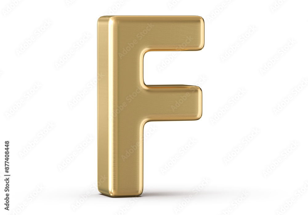 Golden 3D Font Letter F Golden 3D Font Letter F