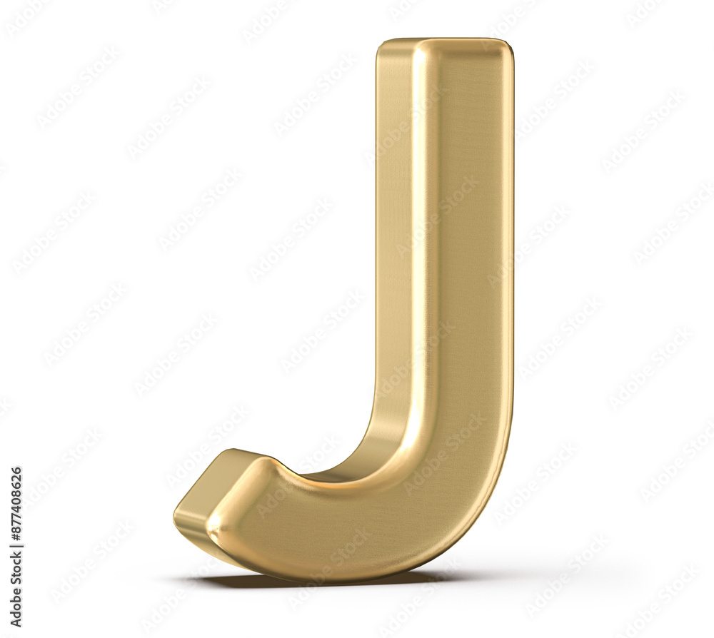 Golden 3D Font Letter J Golden 3D Font Letter J