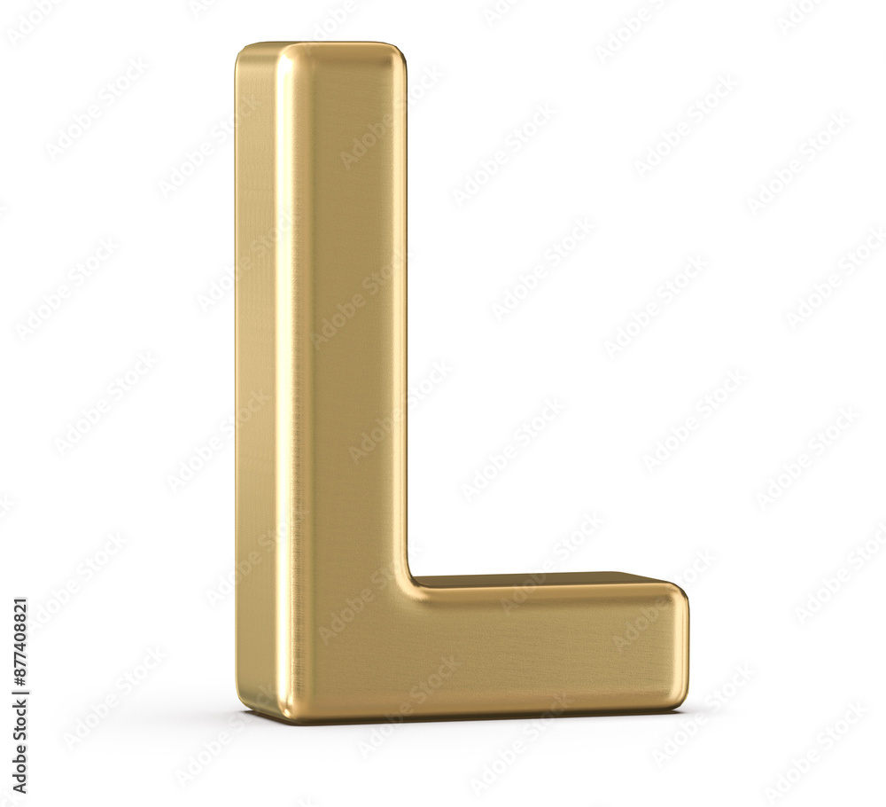Golden 3D Font Letter L Golden 3D Font Letter L