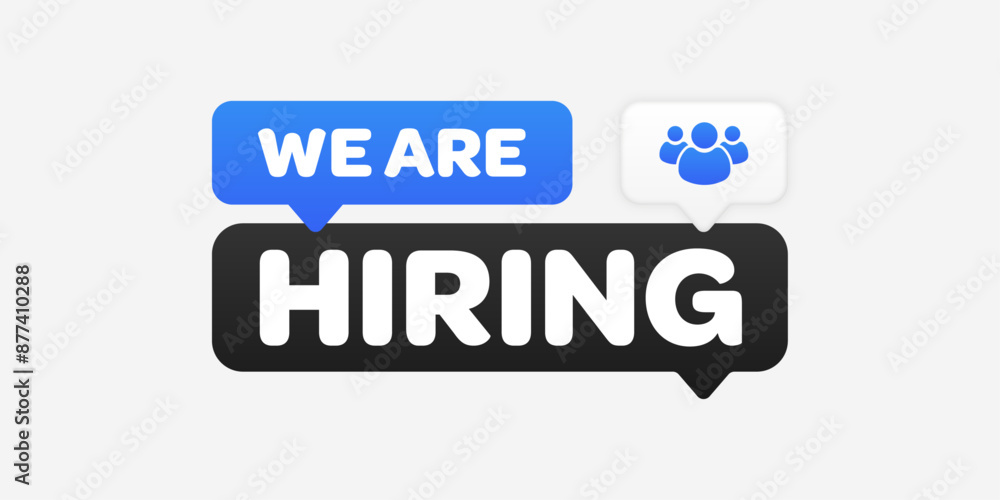 We are hiring blue black and white banner We are hiring blue black and white banner