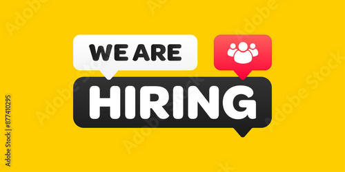 We are hiring yellow black and red banner
