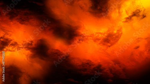 Obraz na płótnie Black dark red orange yellow pattern background. Night sky fire explosion burst flame blaze smoke burning light glow hot. Horror hell evil scary ominous spooky creepy. Design. w salonie