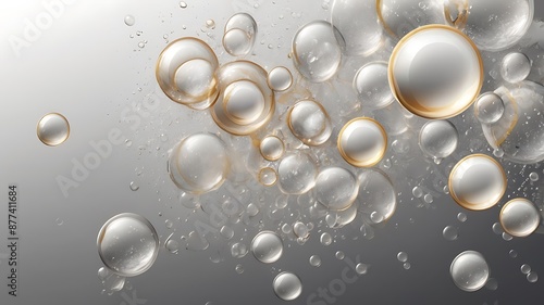 Wallpaper Mural Background water bubbles in white and gray, drops and bubbles of water in random design Torontodigital.ca