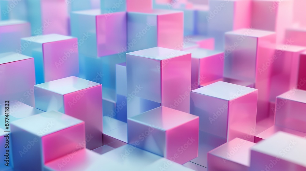 a colorful abstract background with cubes in pink and blue colors a colorful abstract background with cubes in pink and blue colors