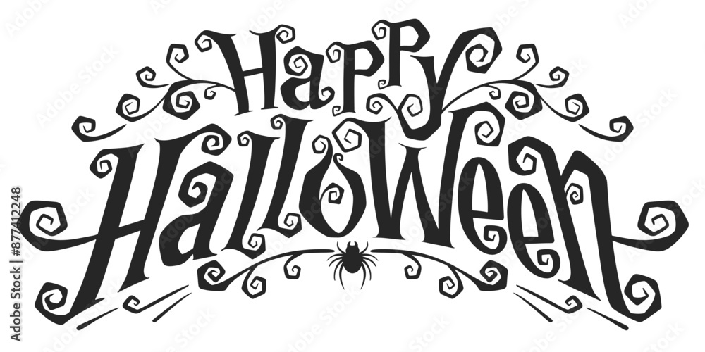 Fototapeta premium Happy Halloween Text Banner, Vector eps