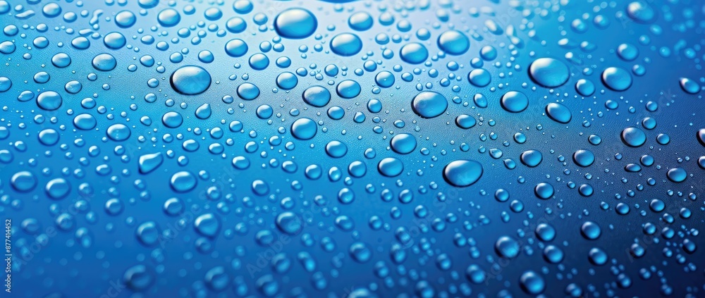Water Droplets on Blue Surface Water Droplets on Blue Surface