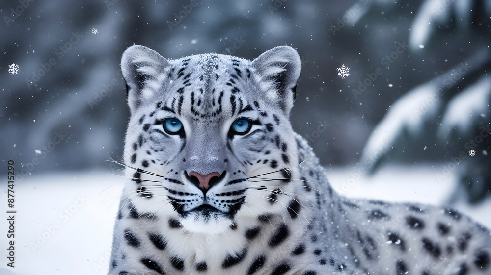Fototapeta premium Snow leopard in nature