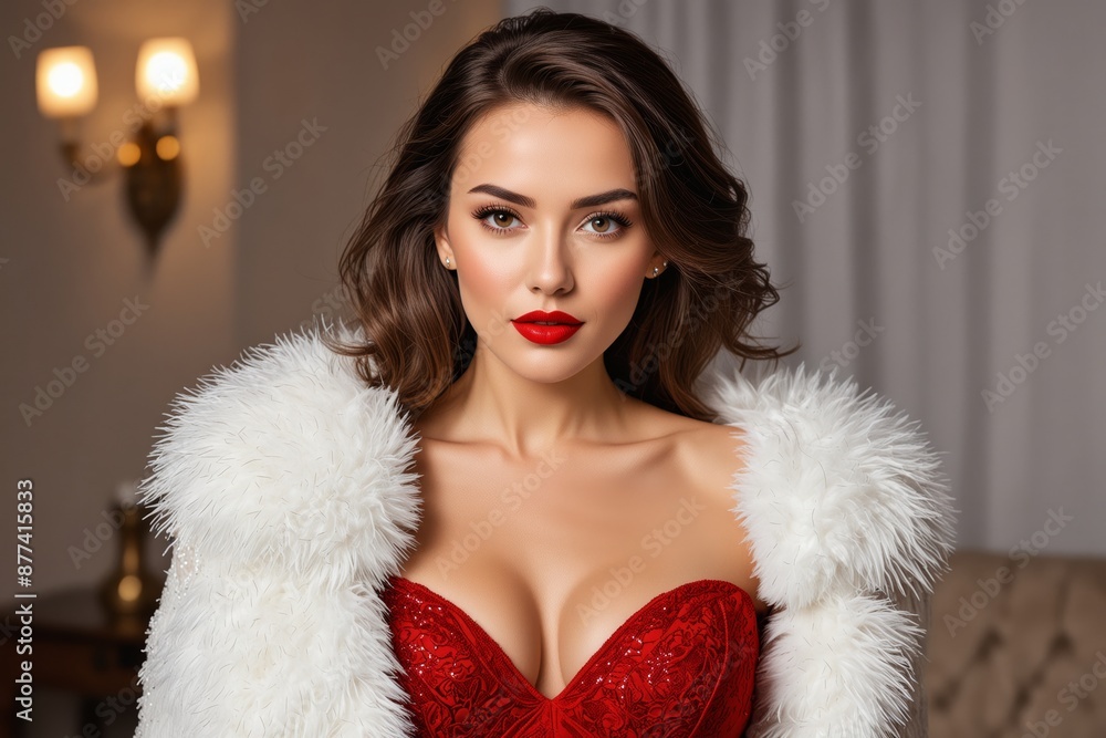 A portrait of elegance in a luxurious setting A portrait of elegance in a luxurious setting