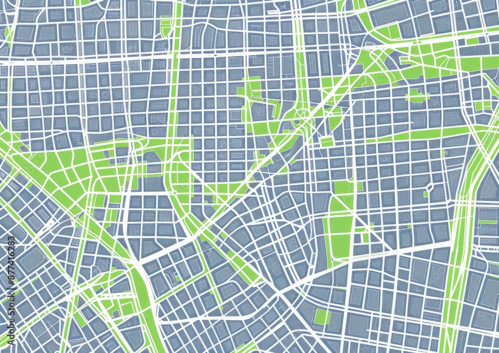 Fototapeta premium Urban Area Map Illustration