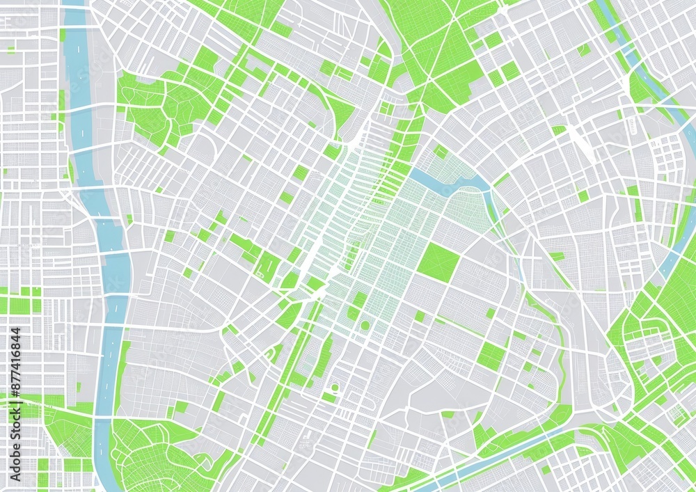 Obraz premium Urban Area Map Illustration