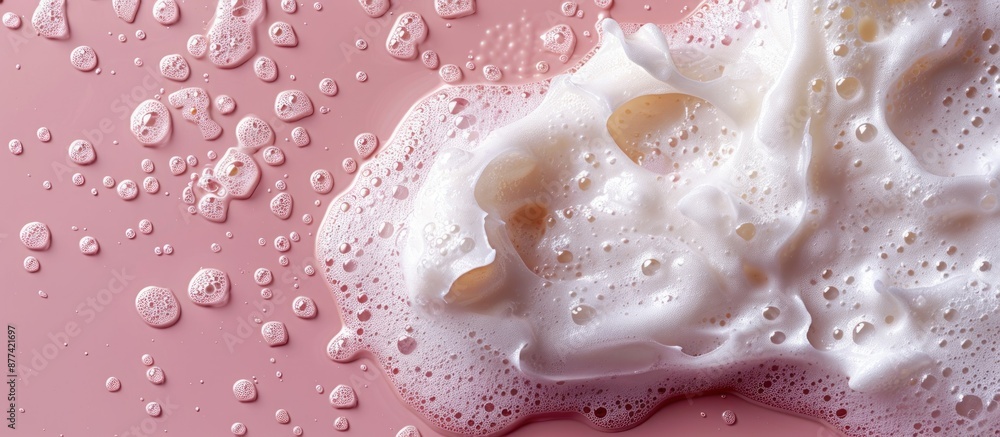 White Foam On Pink Background White Foam On Pink Background