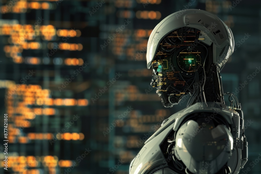 Naklejka premium ai statistics and analytics background copy space