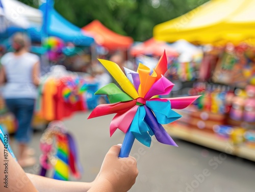 Colorful Pinwheel at a Summer Festival © Iswanto