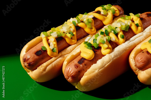 Perfectly grilled hot dog, ...