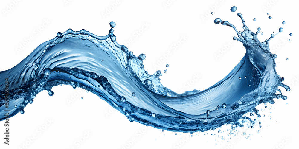 Obraz premium water wave splashing on white background