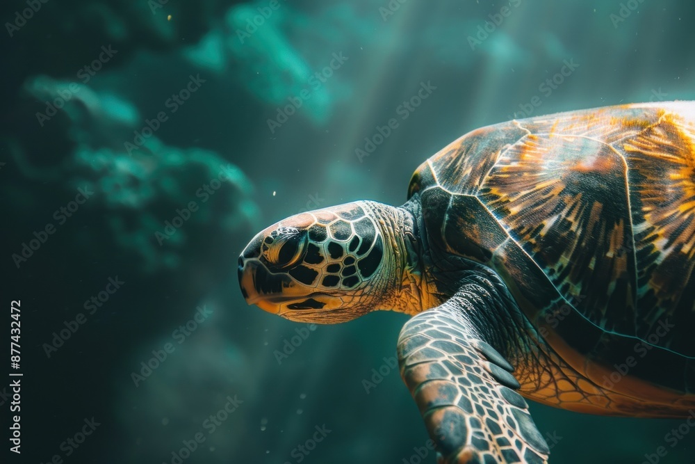 Fototapeta premium Sea Turtle in the Depths
