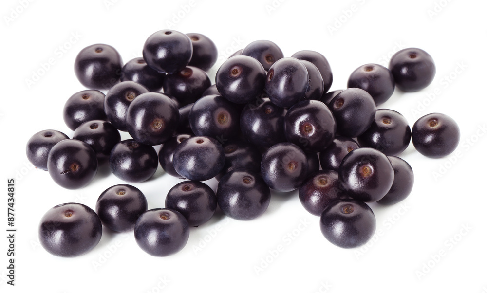 Fresh ripe acai berries isolated on white Fresh ripe acai berries isolated on white