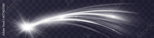 Light white wave shine effect,vector glow line sparkle shine. Silver wavy effects.	

