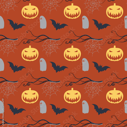 Bats And Stars Seamless Vector Pattern Design