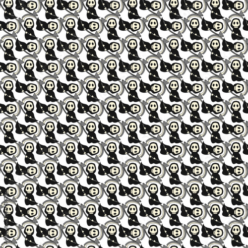 Cartoon Skulls Seamless Vector Pattern Design