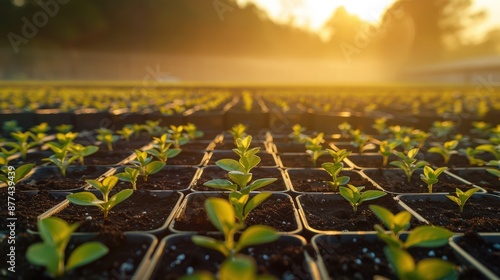 The seedlings in nursery photo